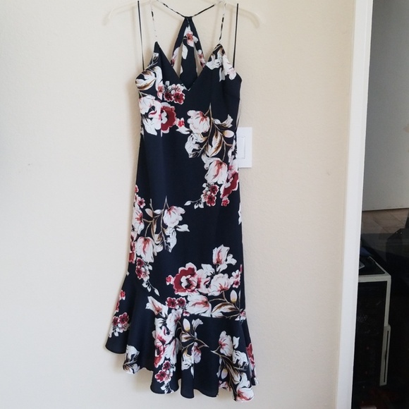 Zara Frilled Camisole Floral Slip Black dress S NWT BLOGGER'S FAVORITE - Picture 4 of 11
